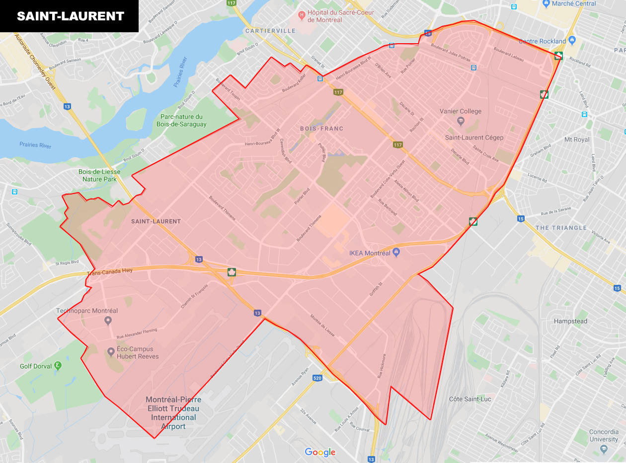 Saint-Laurent Detailed Map